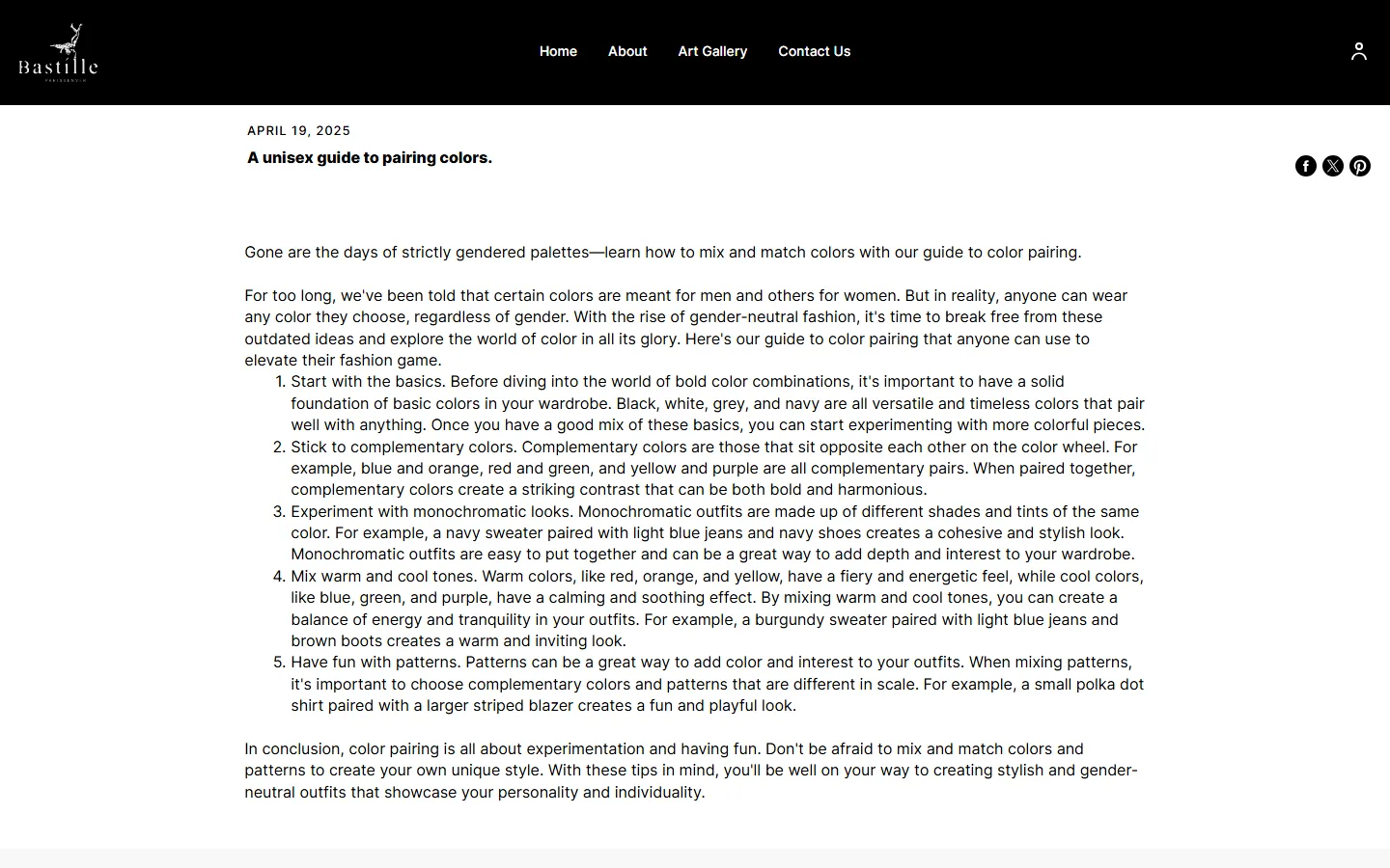 Viewport capture of Bastille PARISDENVER website