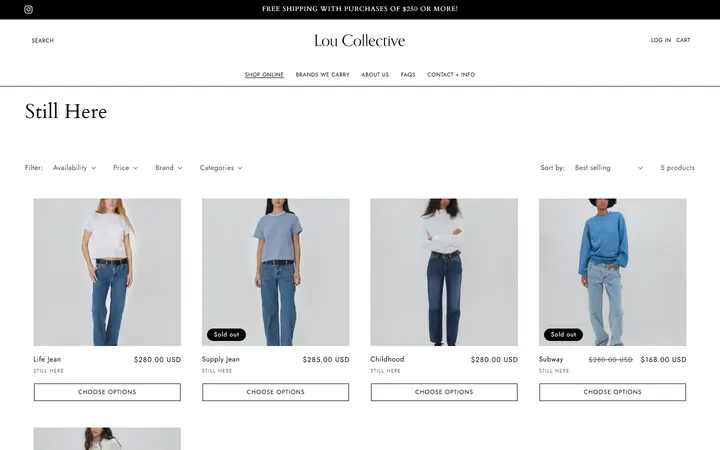 Website page titled Still Here – Lou Collective