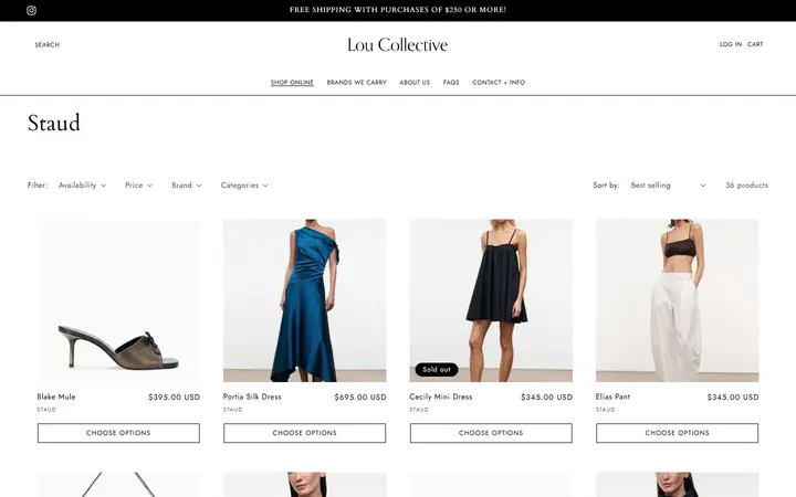 Website page titled Staud – Lou Collective