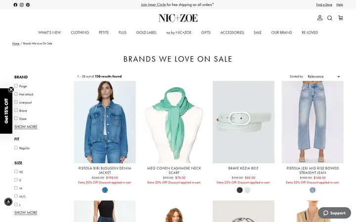 Website page titled Brands We Love On Sale