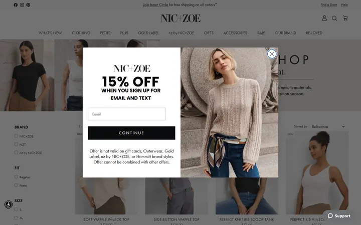 Website page titled Tee Shop