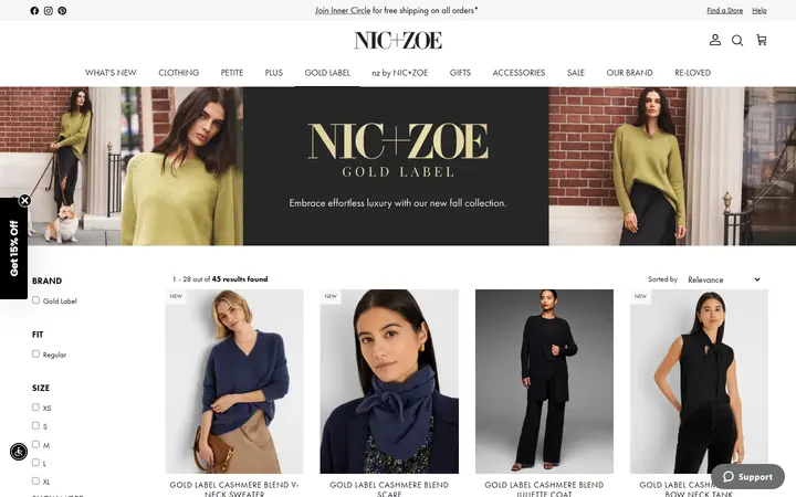 Website page titled Gold Label