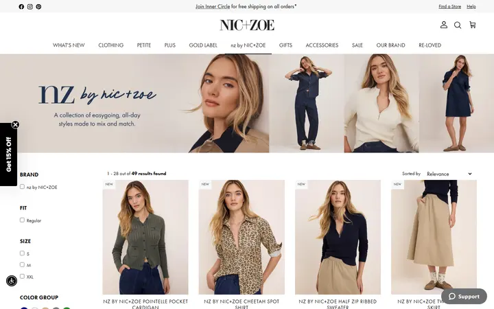 Website page titled nz by NIC+ZOE