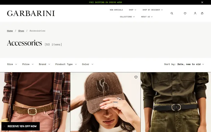 Preview of Garbarini website