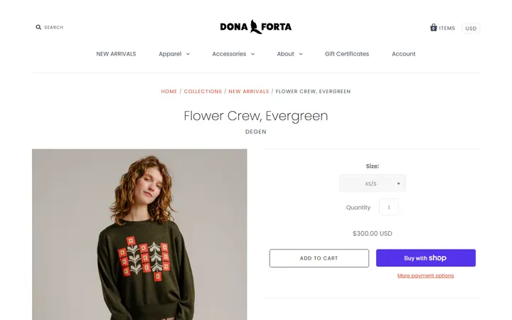 Website page titled Flower Crew, Evergreen – Dona Forta