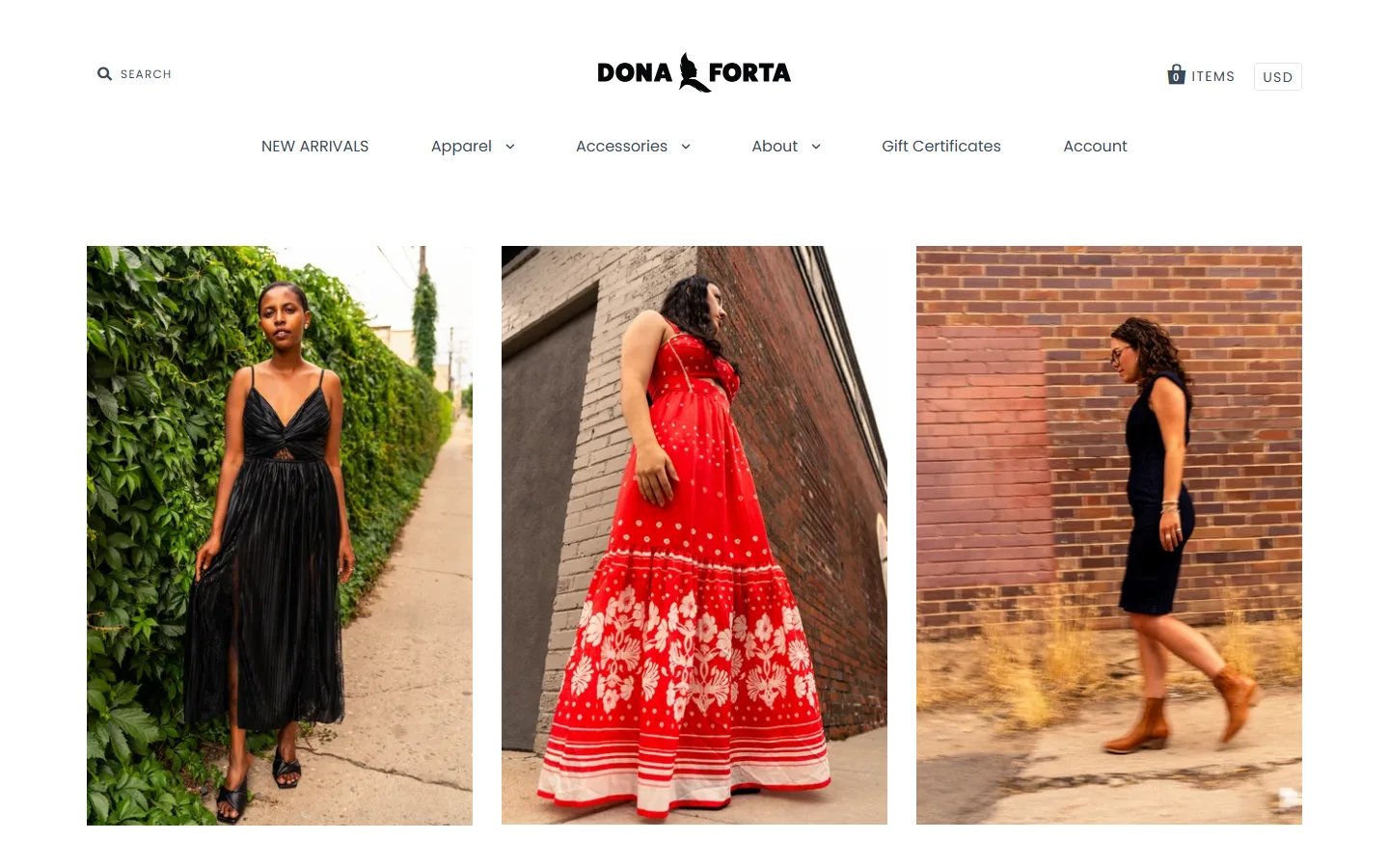 Viewport capture of Dona Forta website