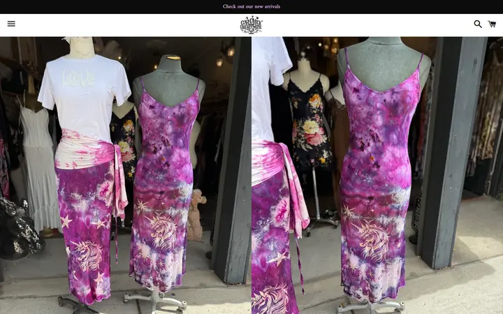 Website page titled The Year Of The Unicorn Slip Dress – Canary In A Clothesmine