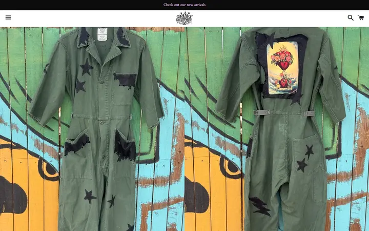 Website page titled Sacred Utility Jumpsuit – Canary In A Clothesmine