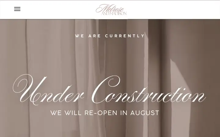 Preview of Melrose & Madison website