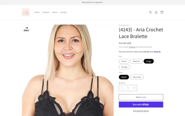 Website page titled (4143) - Aria Crochet Lace Bralette – myflydesigns