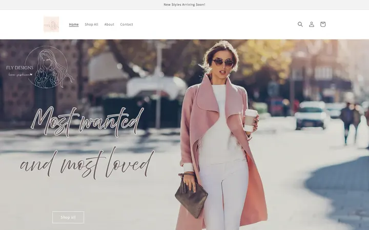 Website page titled Fly Designs Home – myflydesigns