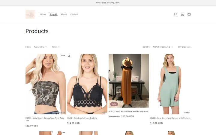 Website page titled Products – myflydesigns