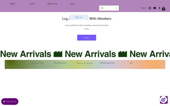 Website page titled MEMBERS | Misscherellecakes