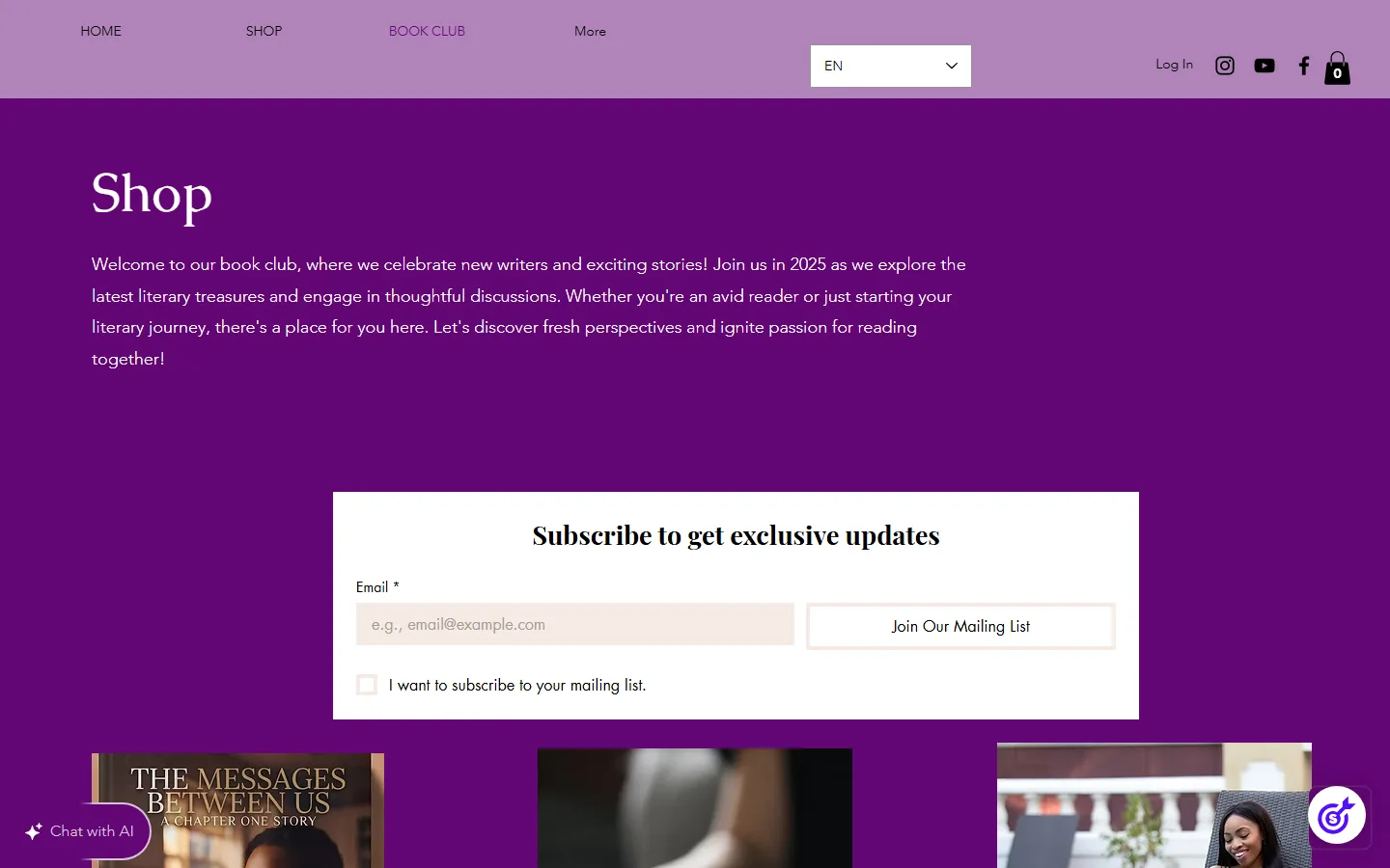 Viewport capture of Te'z Boutique website