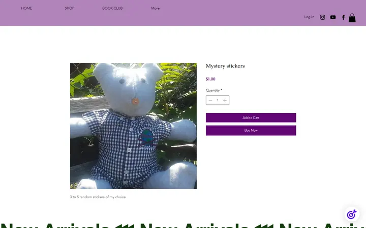 Website page titled Mystery stickers | Misscherellecakes