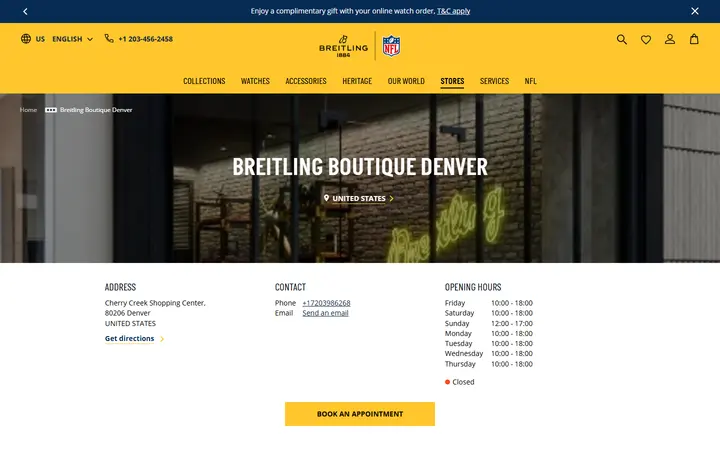 Preview of Breitling Boutique website