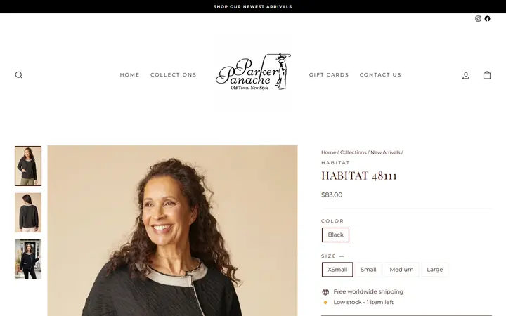 Website page titled Habitat 48111 – Parker Panache