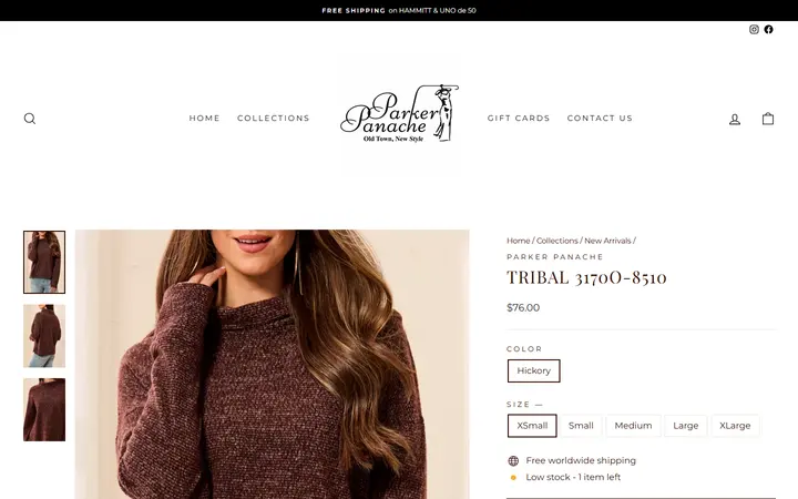 Website page titled Tribal 3170O-8510 – Parker Panache