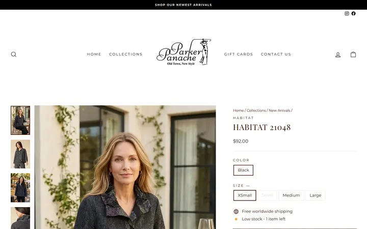 Website page titled Habitat 21048 – Parker Panache