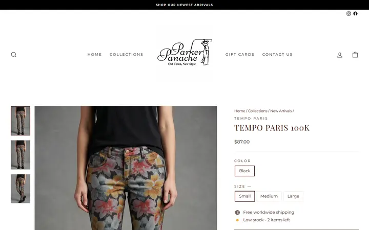 Website page titled Tempo Paris 100K – Parker Panache