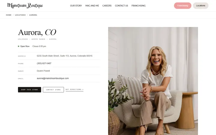 Preview of Mainstream Boutique - Aurora website